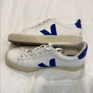 Veja White and Blue Sneakers